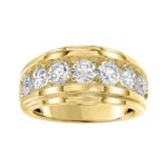 Elegant 14K Yellow Gold 3.00Ct Men's Round Cut Lab Grown Diamond Band