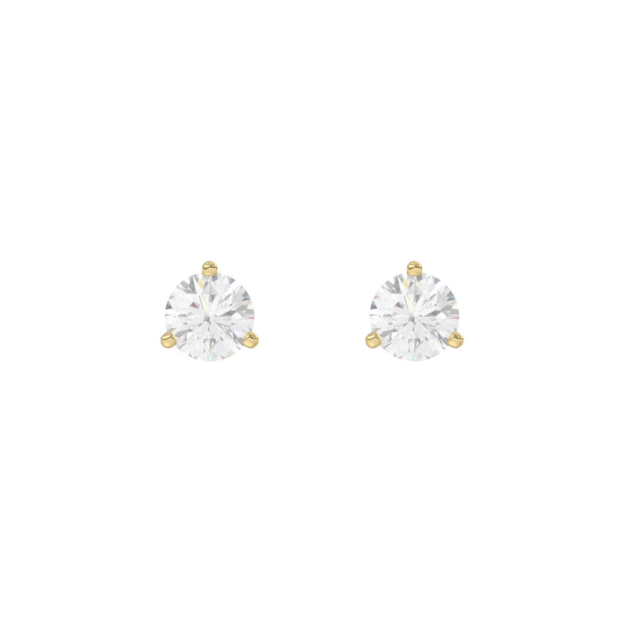 14K Yellow Gold 1.00CT Round Diamond Solitaire Earrings For Women Classic Diamond Stud Earrings 1 14K Yellow Gold 1.00CT Round Diamond Solitaire Earrings For Women Classic Diamond Stud Earrings - Image 1