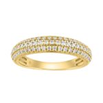Luxury 14K Yellow Gold 1/2Ct Round Diamond Band For Women Elegant Wedding Or Anniversary Ring