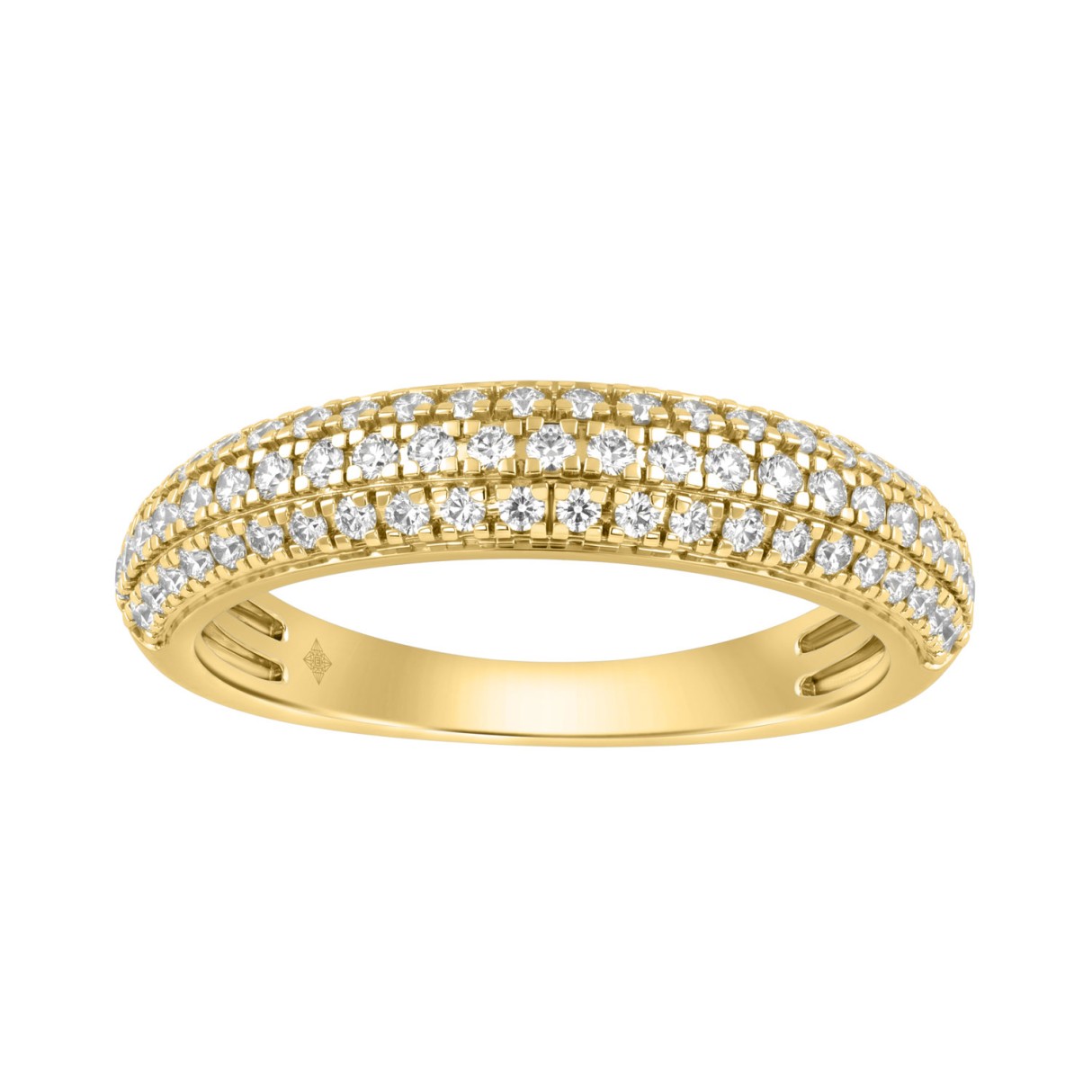 Luxury 14K Yellow Gold 1/2Ct Round Diamond Band For Women Elegant Wedding Or Anniversary Ring 1 Luxury 14K Yellow Gold 1/2Ct Round Diamond Band For Women Elegant Wedding Or Anniversary Ring - Image 1