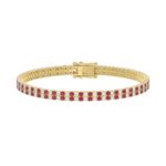 14K YELLOW GOLD 5 3/4CT ROUND/RUBY ROUND DIAMOND LADIES BRACELET (RUBY ROUND DIAMOND 2 3/4CT)