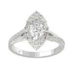 14K WHITE GOLD 2.00CT ROUND/OVAL/BAGUETTE DIAMOND LADIES RING