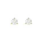 14K Yellow Gold 1 1/2Ct Round Diamond Solitaire Earrings For Women Classic Diamond Stud Earrings
