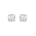 14K Yellow Gold 4.00 Ct Lab Grown Round Diamond Stud Earrings Brilliant Cut Diamond Earrings For Women