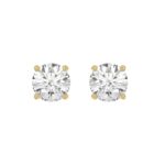14K Yellow Gold 5.00 Ct Lab Grown Round Diamond Stud Earrings Brilliant Cut Diamond Earrings For Women