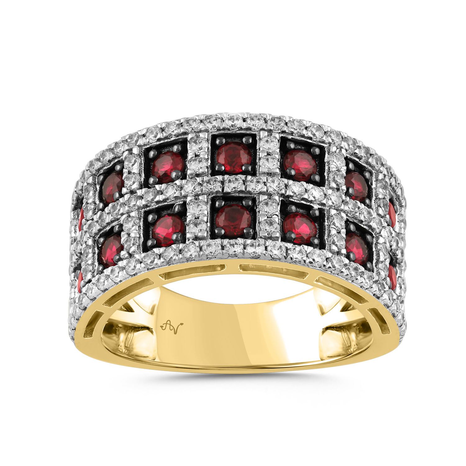 LADIES RING 1.62CT RUBY/ROUND DIAMOND 14K YELLOW GOLD (CENTER STONE 1.00CT RUBY DIAMOND) 1 LADIES RING 1.62CT RUBY/ROUND DIAMOND 14K YELLOW GOLD (CENTER STONE 1.00CT RUBY DIAMOND) - Image 1