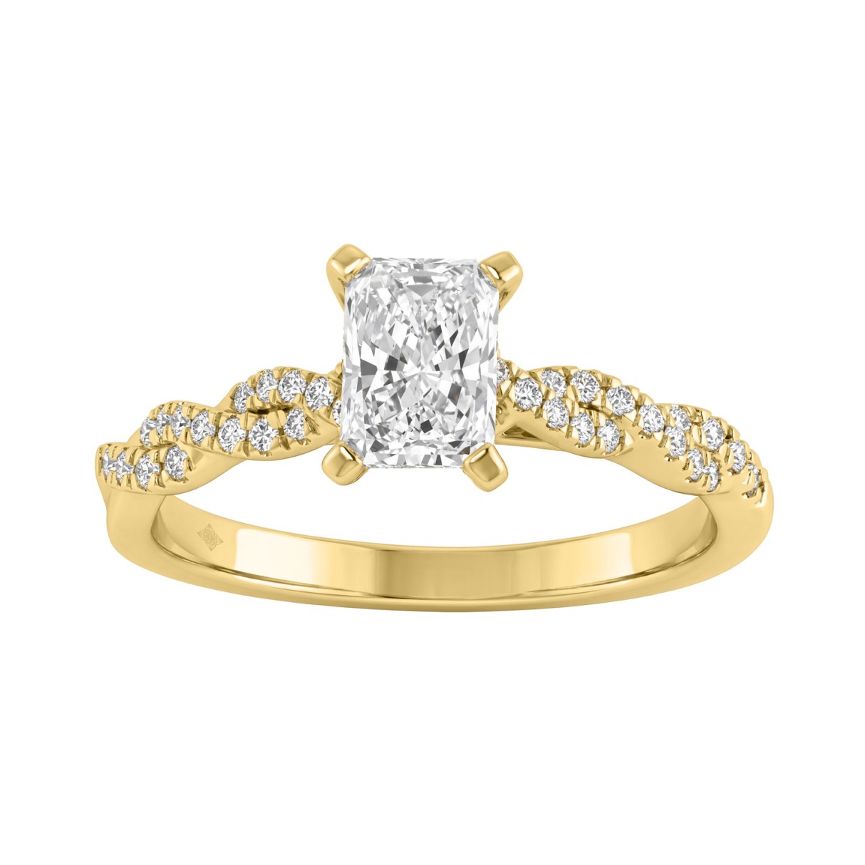 14K Yellow Gold 1.00 Ct Round Diamond Ring With Radiant Cut Lab-Grown 3/4Ct Center Stone Ladies Engagement Ring (Color F-G -Clarity Vs1/Vs2) 1 14K Yellow Gold 1.00 Ct Round Diamond Ring With Radiant Cut Lab-Grown 3/4Ct Center Stone Ladies Engagement Ring (Color F-G -Clarity Vs1/Vs2) - Image 1