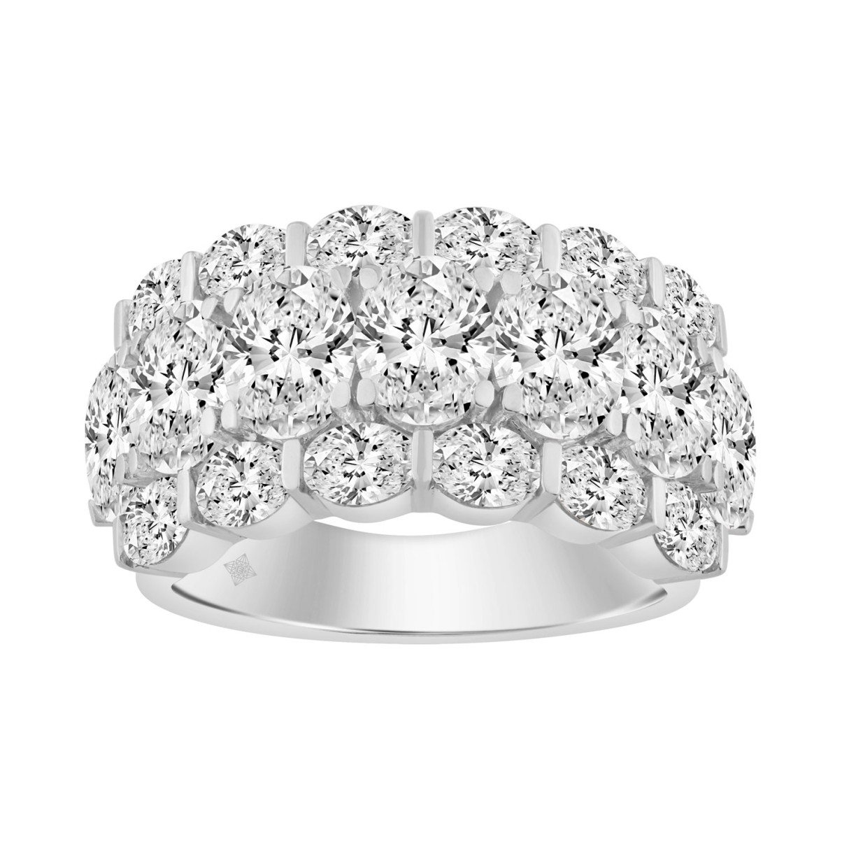 14K White Gold 5 1/3Ct Oval Diamond Cluster Ring For Women Luxury Statement Fashion Ring (Color F-G -Clarity Vs1/Vs2) 1 14K White Gold 5 1/3Ct Oval Diamond Cluster Ring For Women Luxury Statement Fashion Ring (Color F-G -Clarity Vs1/Vs2) - Image 1