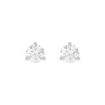 14K White Gold 2.00CT Round Brilliant Diamond Solitaire Stud Earrings for Women Fine Jewelry