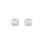 14K White Gold 2.00 Ct Round Brilliant Diamond Stud Earrings Lab Grown Diamond Solitaire Earrings For Women Fine Jewelry Gift
