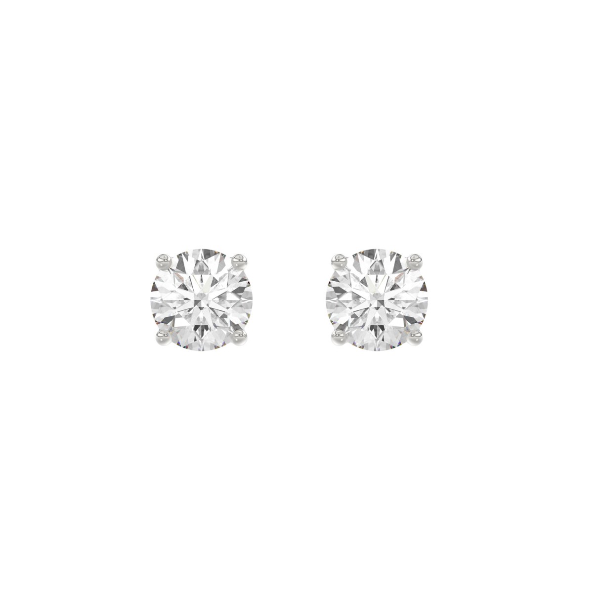 14K White Gold 2.00 Ct Round Brilliant Diamond Stud Earrings Lab Grown Diamond Solitaire Earrings For Women Fine Jewelry Gift 1 14K White Gold 2.00 Ct Round Brilliant Diamond Stud Earrings Lab Grown Diamond Solitaire Earrings For Women Fine Jewelry Gift - Image 1