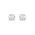 14K White Gold 3.00 Ct Round Brilliant Diamond Stud Earrings Lab Grown Diamond Solitaire Earrings For Women Fine Jewelry Gift