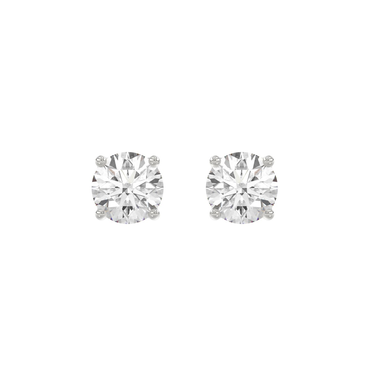 14K White Gold 3.00 Ct Round Brilliant Diamond Stud Earrings Lab Grown Diamond Solitaire Earrings For Women Fine Jewelry Gift 1 14K White Gold 3.00 Ct Round Brilliant Diamond Stud Earrings Lab Grown Diamond Solitaire Earrings For Women Fine Jewelry Gift - Image 1