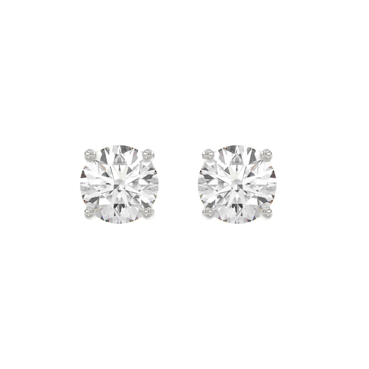 14K White Gold 4.00 Ct Lab Grown Round Diamond Stud Earrings Brilliant Cut Diamond Earrings For Women 1 14K White Gold 4.00 Ct Lab Grown Round Diamond Stud Earrings Brilliant Cut Diamond Earrings For Women - Image 1