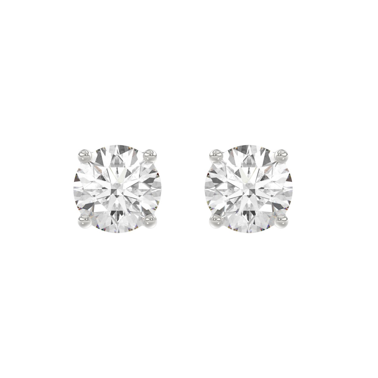 14K White Gold 5.00 Ct Lab Grown Round Diamond Stud Earrings Brilliant Cut Diamond Earrings For Women 1 14K White Gold 5.00 Ct Lab Grown Round Diamond Stud Earrings Brilliant Cut Diamond Earrings For Women - Image 1