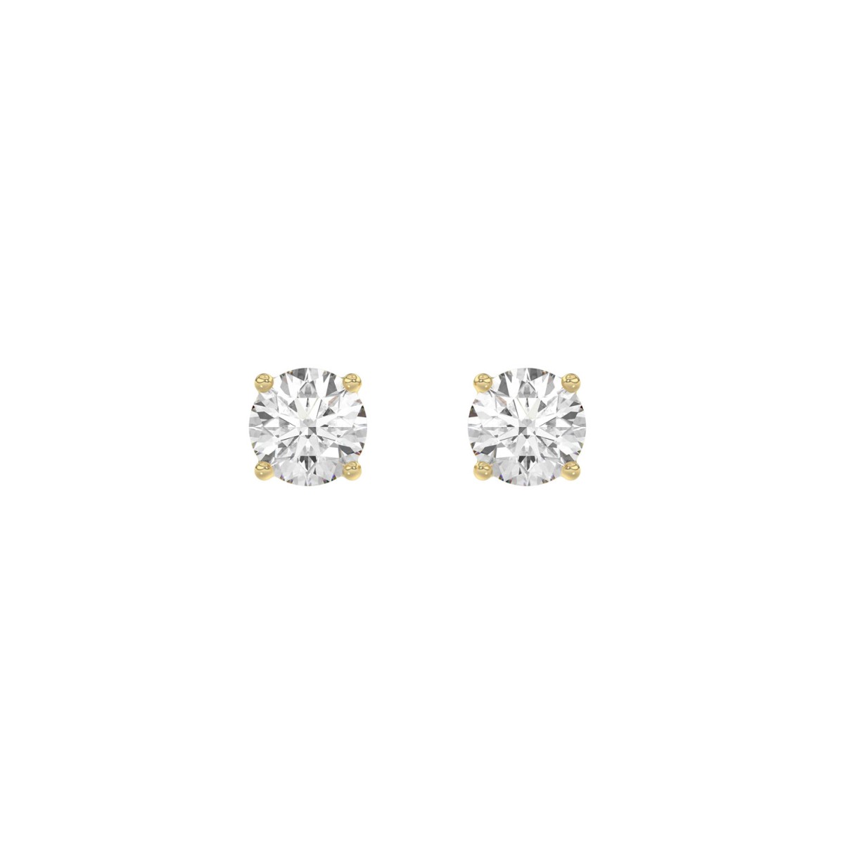 14K Yellow Gold 1.00 Ct Round Brilliant Diamond Stud Earrings Lab Grown Diamond Solitaire Earrings For Women Fine Jewelry Gift 1 14K Yellow Gold 1.00 Ct Round Brilliant Diamond Stud Earrings Lab Grown Diamond Solitaire Earrings For Women Fine Jewelry Gift - Image 1