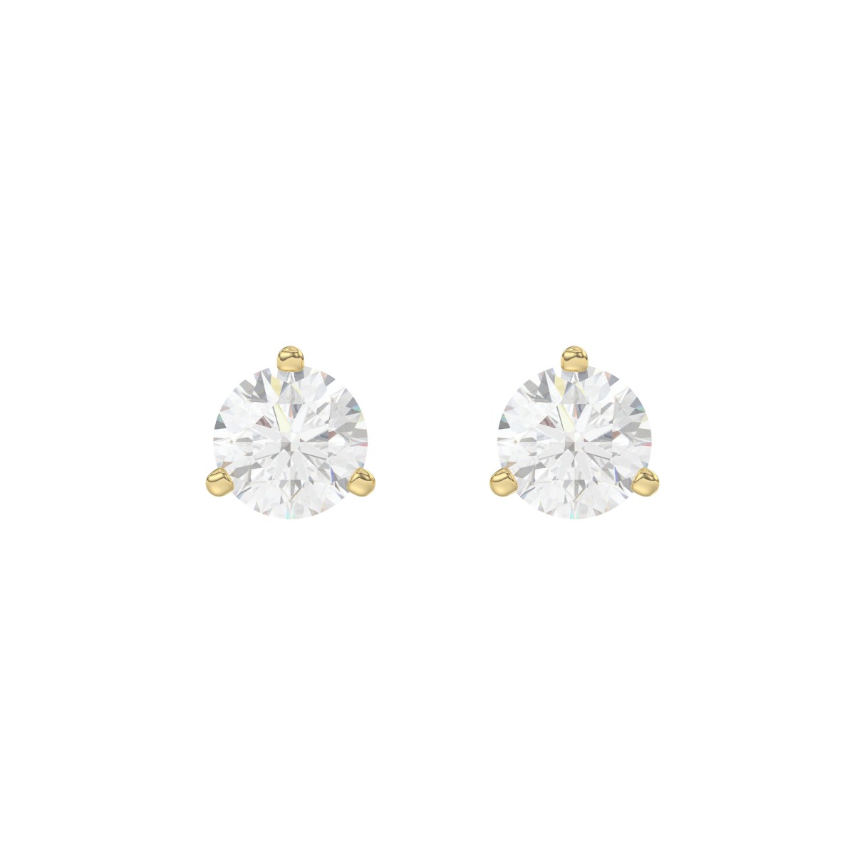 14K Yellow Gold 2.00CT Round Brilliant Diamond Solitaire Stud Earrings for Women Fine Jewelry 1 14K Yellow Gold 2.00CT Round Brilliant Diamond Solitaire Stud Earrings for Women Fine Jewelry - Image 1