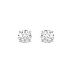Luxury 14K White Gold 2 1/2Ct Round Diamond Stud Earrings Classic Lab Grown Diamond Solitaire Earrings