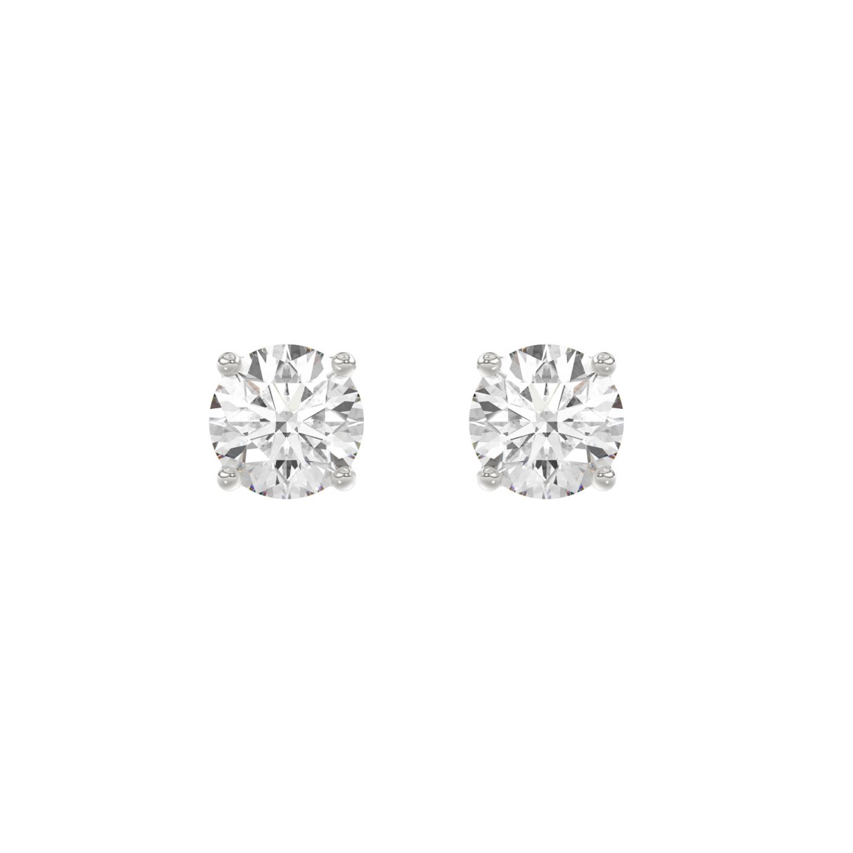 Luxury 14K White Gold 2 1/2Ct Round Diamond Stud Earrings Classic Lab Grown Diamond Solitaire Earrings 1 Luxury 14K White Gold 2 1/2Ct Round Diamond Stud Earrings Classic Lab Grown Diamond Solitaire Earrings - Image 1
