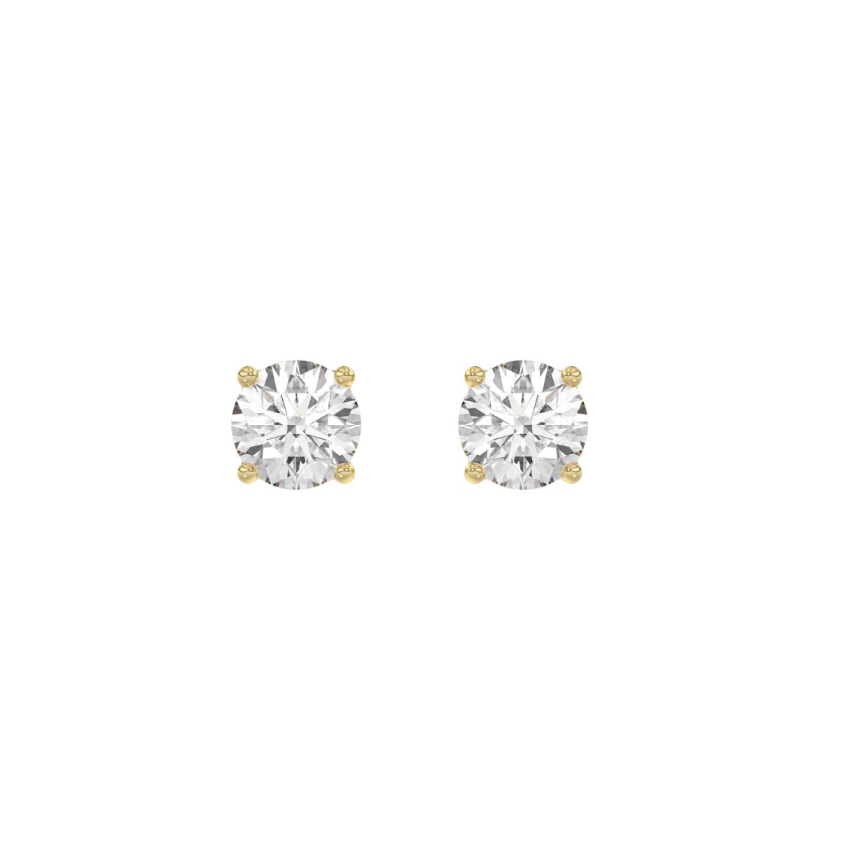 Luxury 14K Yellow Gold 1 1/2Ct Round Diamond Stud Earrings Classic Lab Grown Diamond Solitaire Earrings 1 Luxury 14K Yellow Gold 1 1/2Ct Round Diamond Stud Earrings Classic Lab Grown Diamond Solitaire Earrings - Image 1