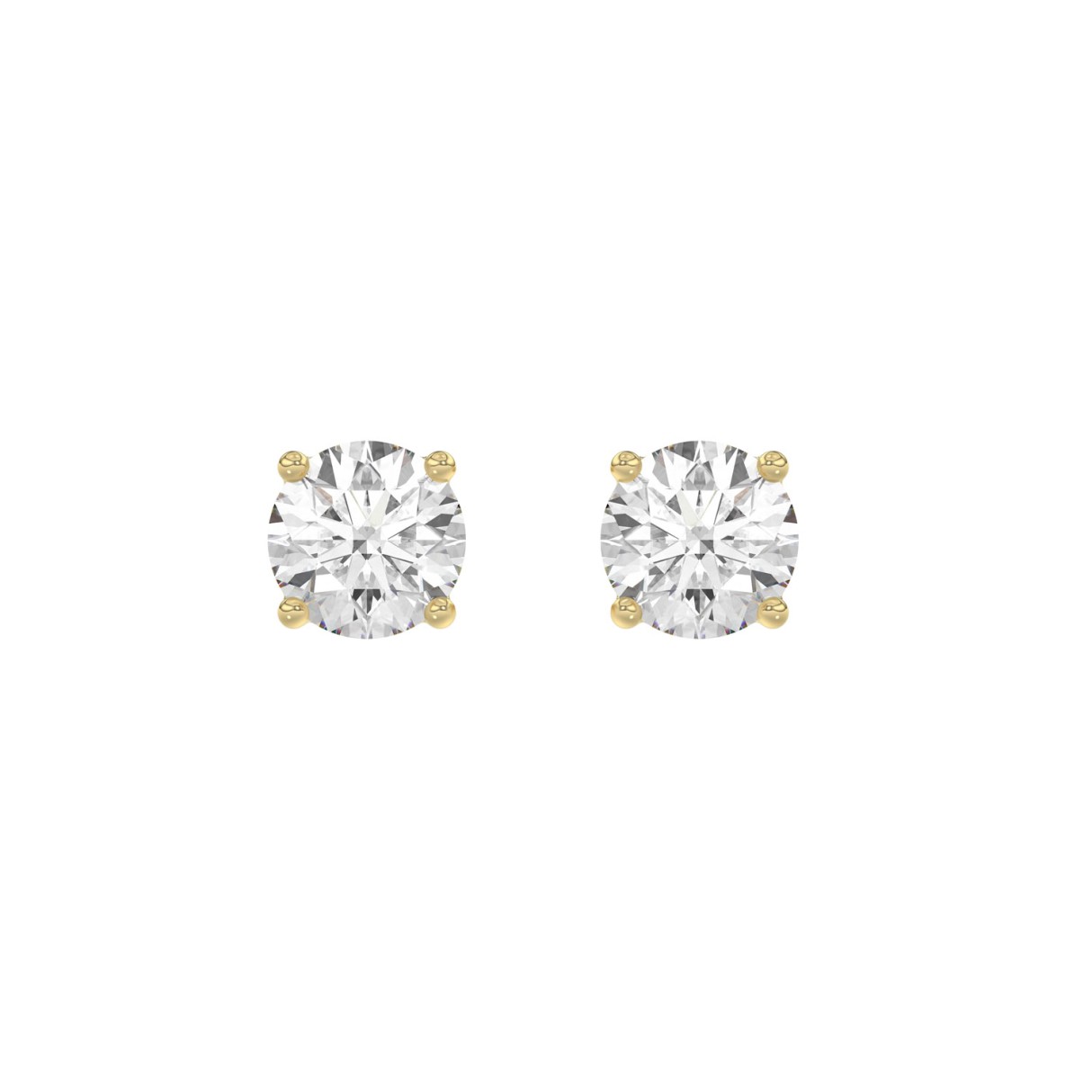 Luxury 14K Yellow Gold 2 1/2Ct Round Diamond Stud Earrings Classic Lab Grown Diamond Solitaire Earrings 1 Luxury 14K Yellow Gold 2 1/2Ct Round Diamond Stud Earrings Classic Lab Grown Diamond Solitaire Earrings - Image 1