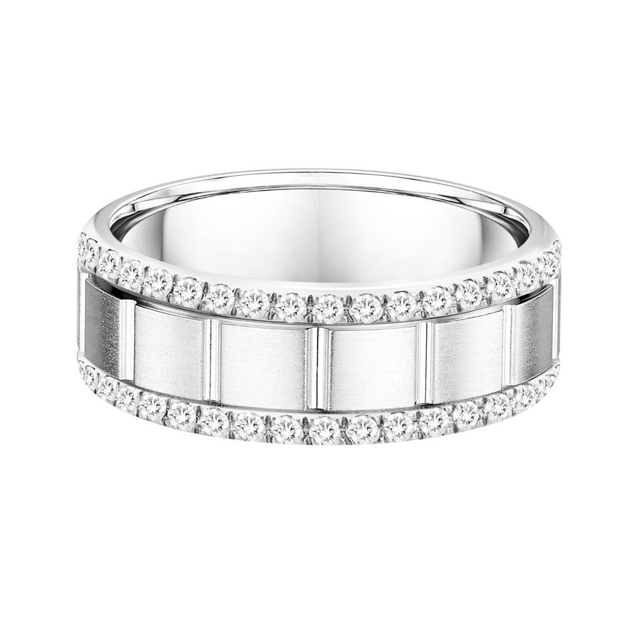 MEN'S BAND 0.50CT ROUND DIAMOND 14K WHITE GOLD (SI QUALITY) 1 MEN'S BAND 0.50CT ROUND DIAMOND 14K WHITE GOLD (SI QUALITY) - Image 1