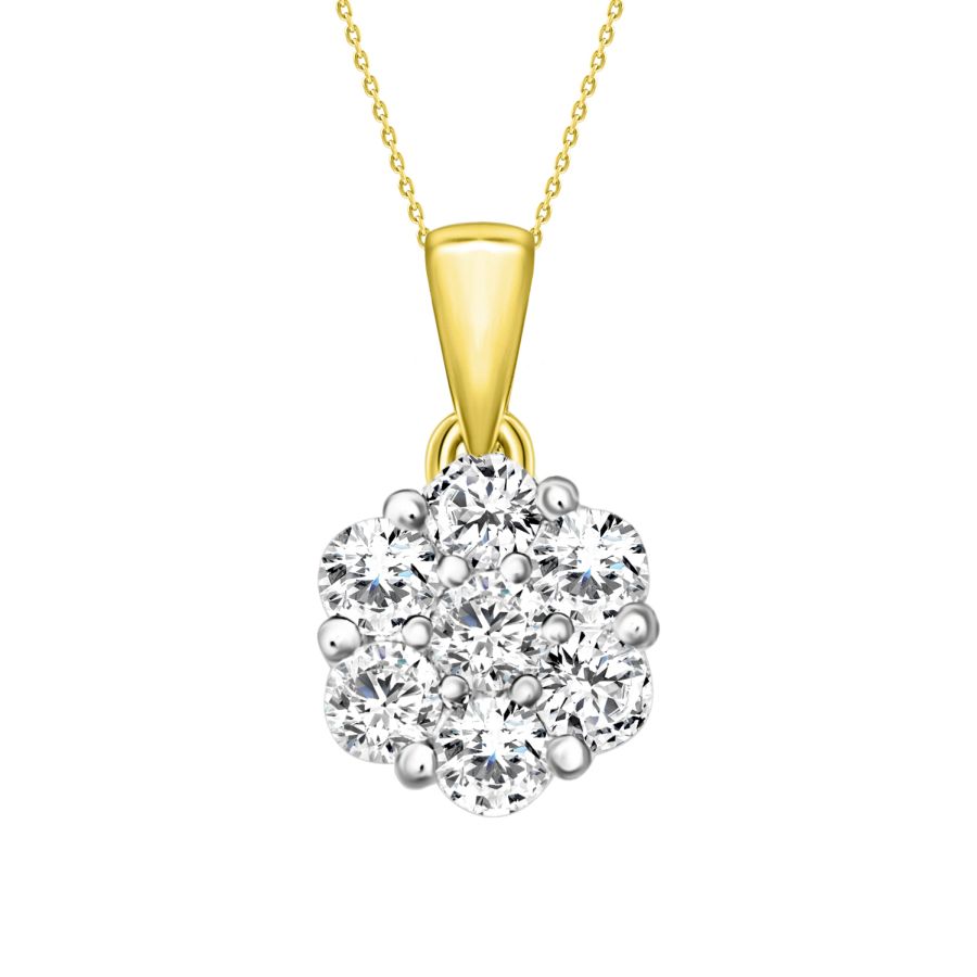 LADIES PENDANT WITH CHAIN 0.33CT ROUND DIAMOND 14K YELLOW GOLD 1 LADIES PENDANT WITH CHAIN 0.33CT ROUND DIAMOND 14K YELLOW GOLD - Image 1