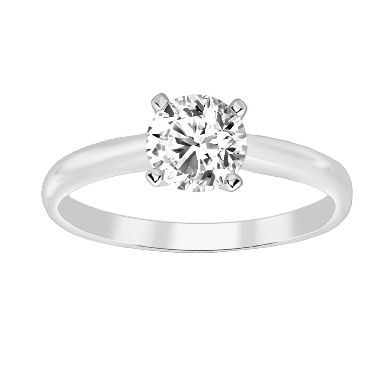 LADIES SOLITAIRE RING 1.00CT ROUND DIAMOND 14K WHITE GOLD 1 LADIES SOLITAIRE RING 1.00CT ROUND DIAMOND 14K WHITE GOLD - Image 1