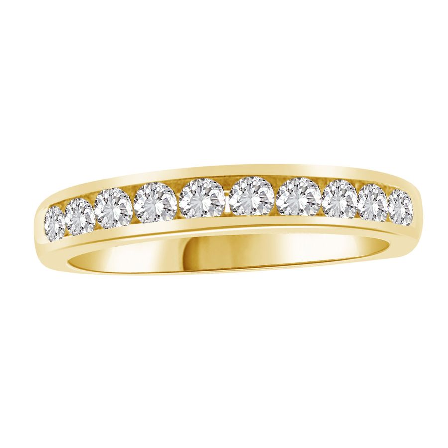 LADIES BAND 0.50CT ROUND DIAMOND 14K YELLOW GOLD (SI QUALITY) 1 LADIES BAND 0.50CT ROUND DIAMOND 14K YELLOW GOLD (SI QUALITY) - Image 1