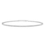 LADIES FLEXIBLE BANGLE 3.00CT ROUND DIAMOND 14K WHITE GOLD