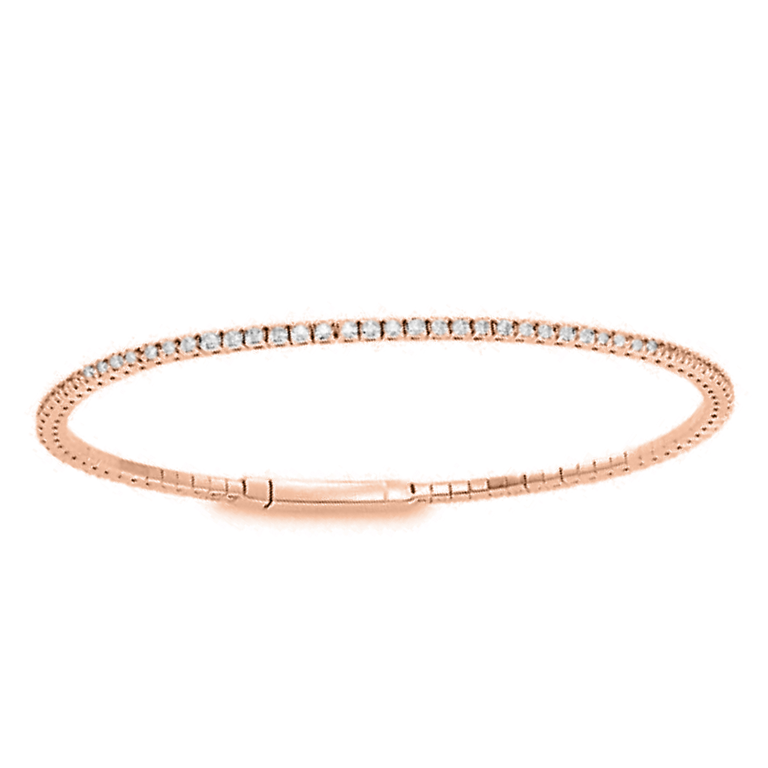 LADIES FULL FLEXIBLE BANGLE 2.00CT ROUND DIAMOND 14K ROSE GOLD 1 LADIES FULL FLEXIBLE BANGLE 2.00CT ROUND DIAMOND 14K ROSE GOLD - Image 1