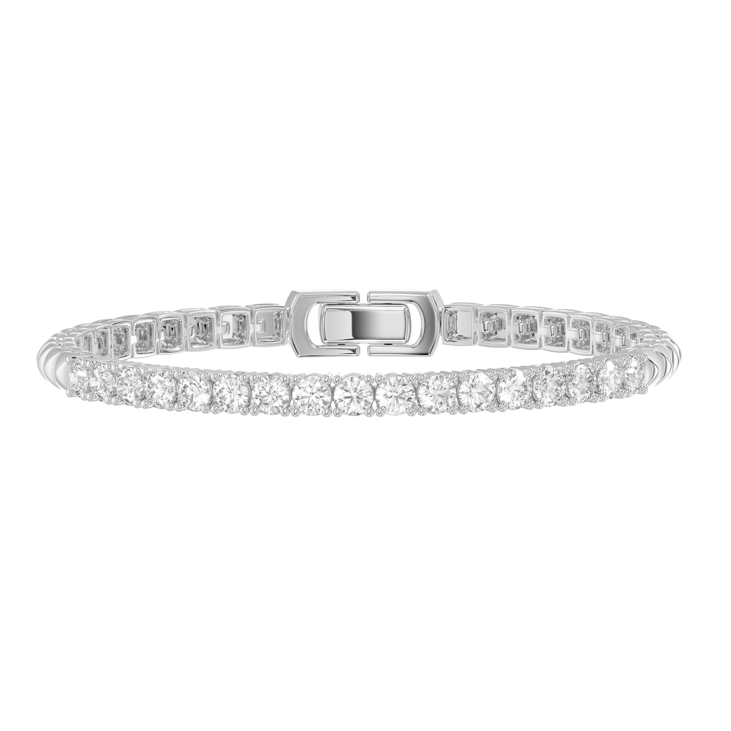 LADIES BRACELET 1.00CT ROUND DIAMOND 14K WHITE GOLD 1 LADIES BRACELET 1.00CT ROUND DIAMOND 14K WHITE GOLD - Image 1