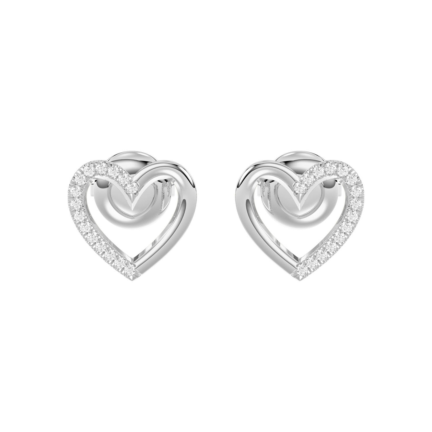 LADIES EARRINGS 0.10CT ROUND DIAMOND 14K WHITE GOLD 1 LADIES EARRINGS 0.10CT ROUND DIAMOND 14K WHITE GOLD - Image 1