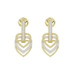 LADIES EARRINGS 0.25CT ROUND DIAMOND 14K YELLOW GOLD