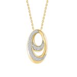 LADIES PENDANT WITH CHAIN 0.16CT ROUND DIAMOND 14K YELLOW GOLD