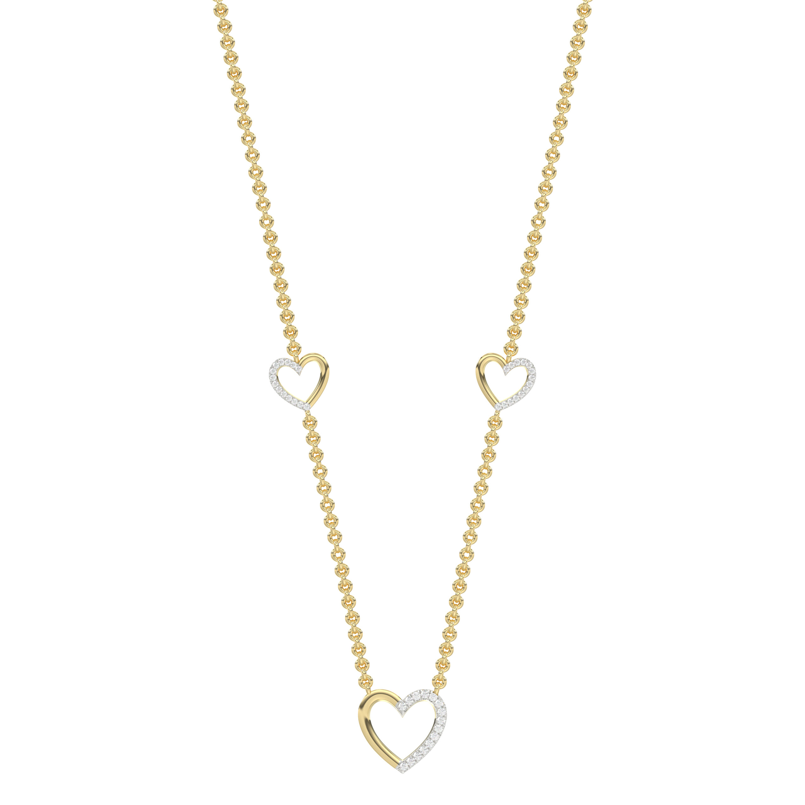 LADIES NECKLACE 0.20CT ROUND DIAMOND 14K YELLOW GOLD 1 LADIES NECKLACE 0.20CT ROUND DIAMOND 14K YELLOW GOLD - Image 1