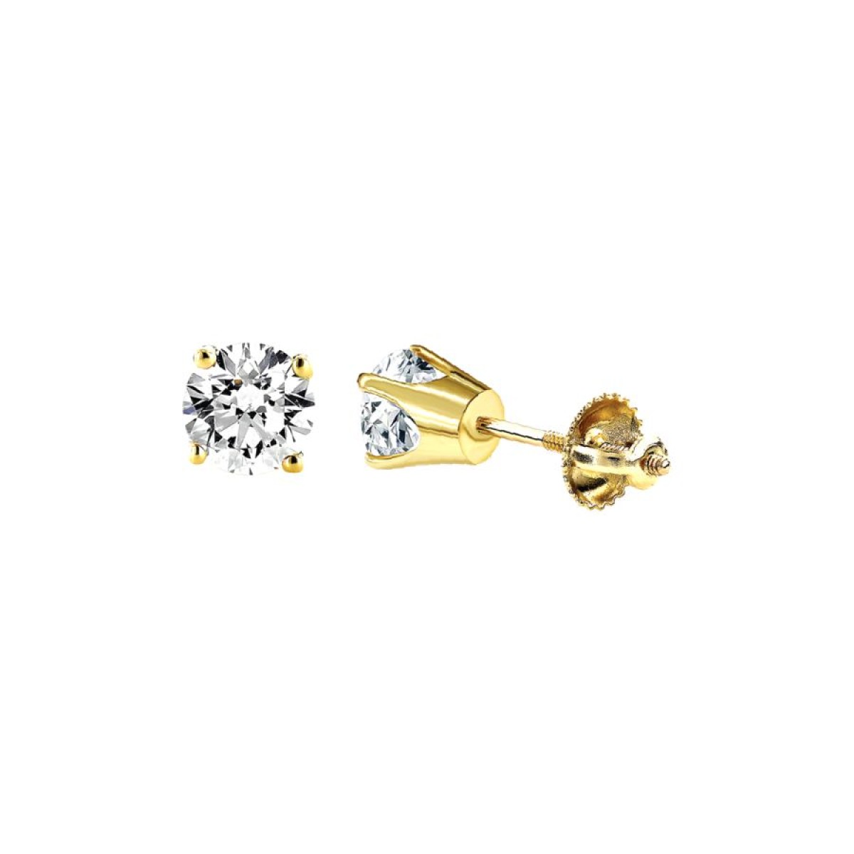 14K Yellow Gold Round Diamond Stud Earrings 0.33CT Elegant Women’S Diamond Jewelry 1 14K Yellow Gold Round Diamond Stud Earrings 0.33CT Elegant Women’S Diamond Jewelry - Image 1
