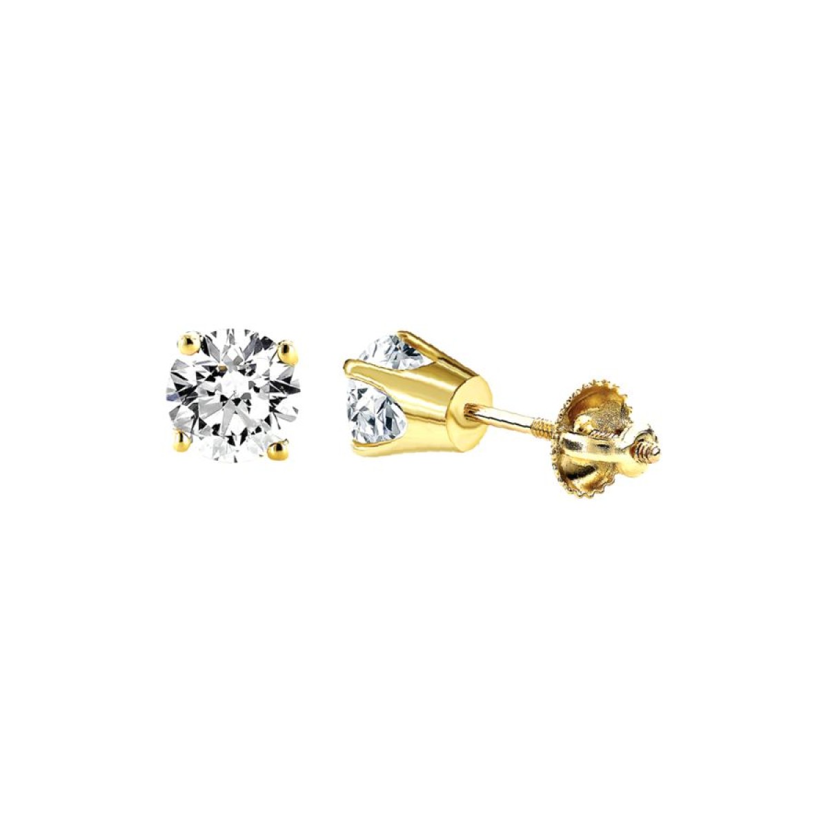 14K Yellow Gold Round Diamond Stud Earrings 0.50CT Elegant Women’S Diamond Jewelry 1 14K Yellow Gold Round Diamond Stud Earrings 0.50CT Elegant Women’S Diamond Jewelry - Image 1