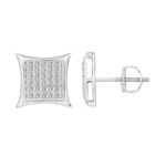 Sterling Silver 0.25Ct Round Diamond Kite Design Cluster Earrings Elegant Yuva Fashion Earrings