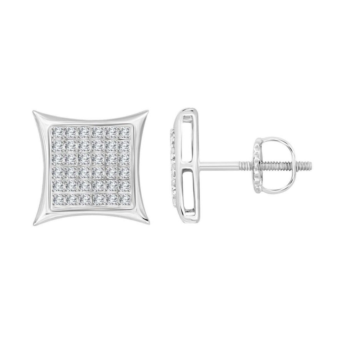 Sterling Silver 0.25Ct Round Diamond Kite Design Cluster Earrings Elegant Yuva Fashion Earrings 1 Sterling Silver 0.25Ct Round Diamond Kite Design Cluster Earrings Elegant Yuva Fashion Earrings - Image 1