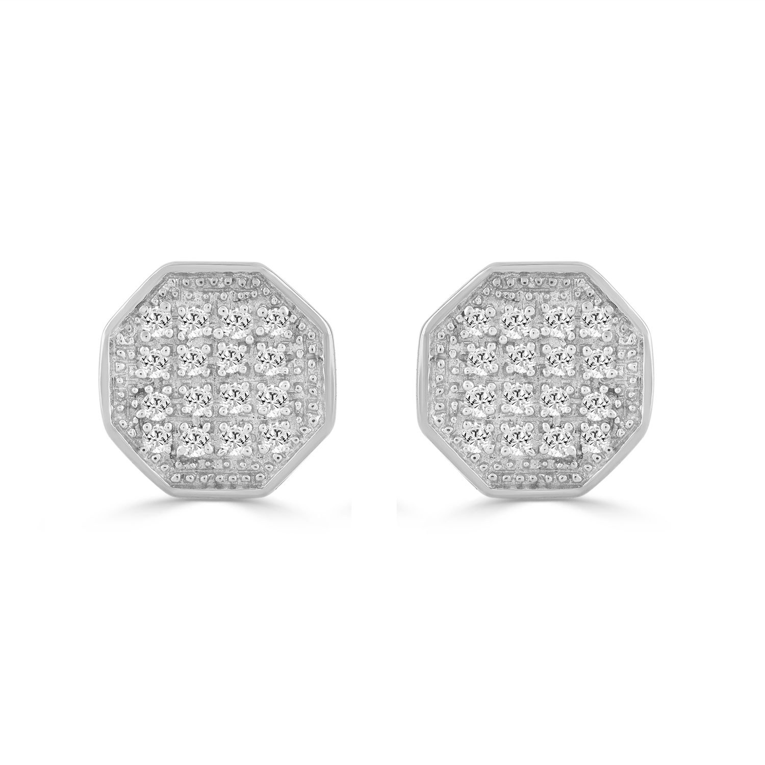 Elegant 0.10Ct Round Diamond Yuva Stud Earrings In Sterling Silver Stylish Ladies Everyday Jewelry 1 Elegant 0.10Ct Round Diamond Yuva Stud Earrings In Sterling Silver Stylish Ladies Everyday Jewelry - Image 1