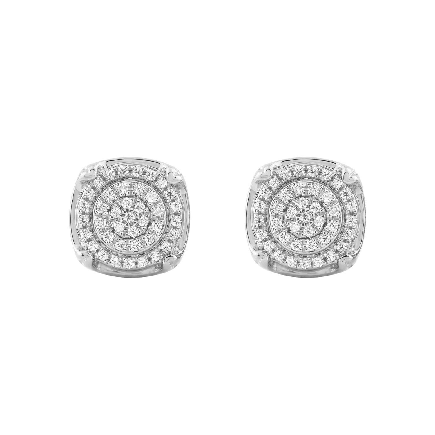 Ladies Sterling Silver 0.25Ct Round Diamond Cluster Stud Earrings Classic Ladies Diamond Jewelry 1 Ladies Sterling Silver 0.25Ct Round Diamond Cluster Stud Earrings Classic Ladies Diamond Jewelry - Image 1