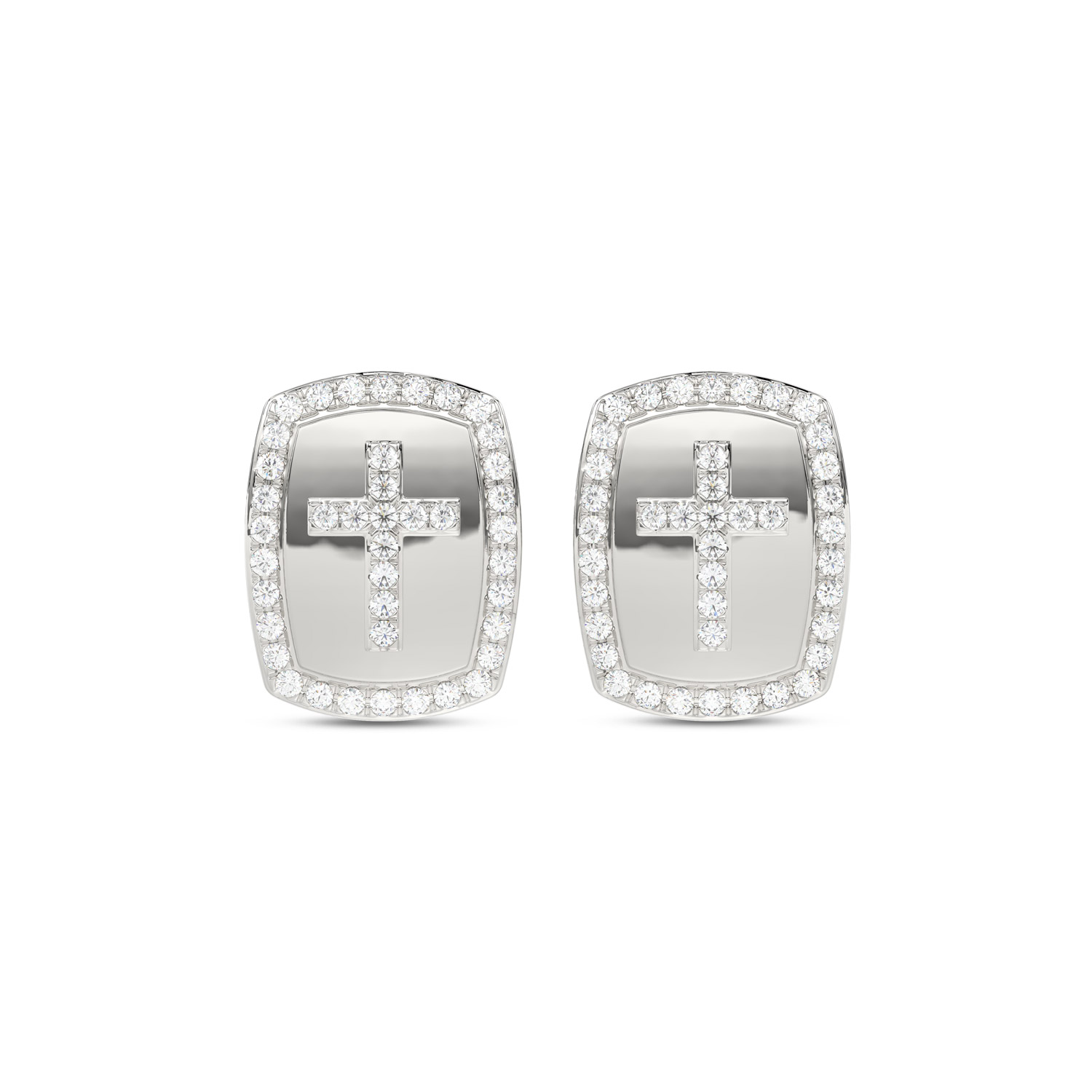 0.25CT Round Diamond Cross Earrings For Women In Sterling Silver Fashion Jewelry 1 0.25CT Round Diamond Cross Earrings For Women In Sterling Silver Fashion Jewelry - Image 1