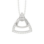 Sterling Silver Ladies 0.13CT Round Diamond Pendant With Chain Elegant Fashion Jewelry
