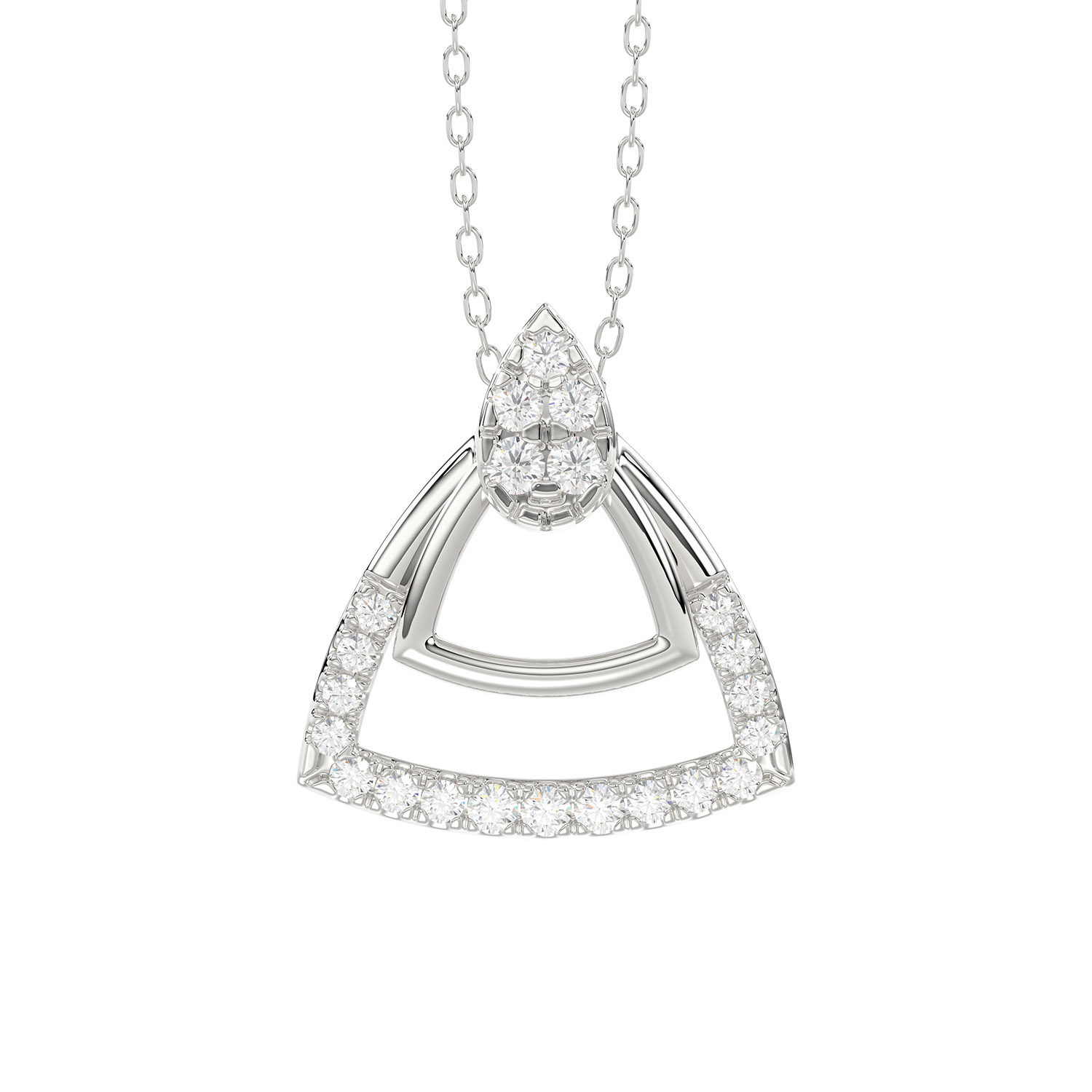 Sterling Silver Ladies 0.13CT Round Diamond Pendant With Chain Elegant Fashion Jewelry 1 Sterling Silver Ladies 0.13CT Round Diamond Pendant With Chain Elegant Fashion Jewelry - Image 1