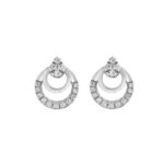 Ladies Sterling Silver 0.13CT Round Diamond Earrings Classic Fashion Jewelry Gift