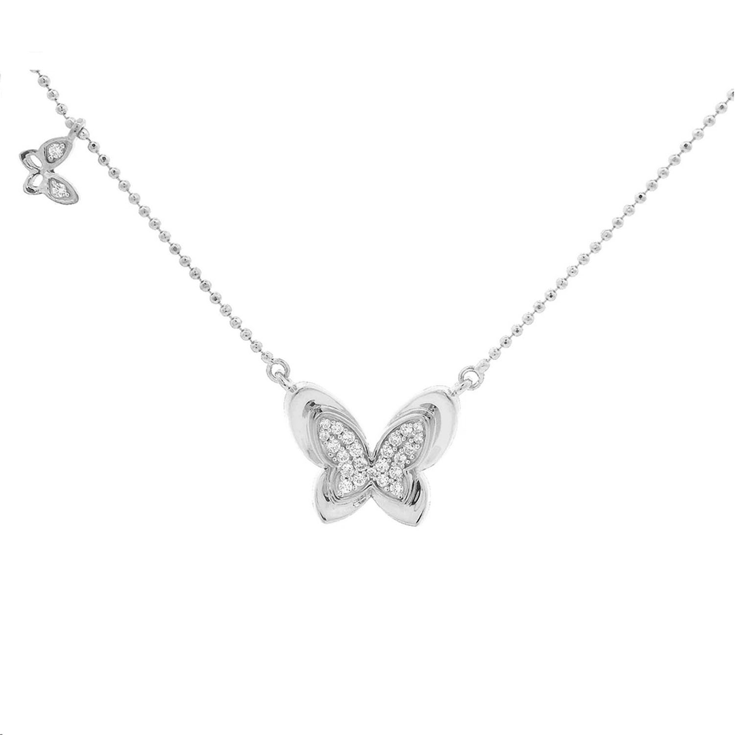 Ladies 0.15CT Round Diamond Necklace Sterling Silver Elegant Fashion Jewelry 1 Ladies 0.15CT Round Diamond Necklace Sterling Silver Elegant Fashion Jewelry - Image 1