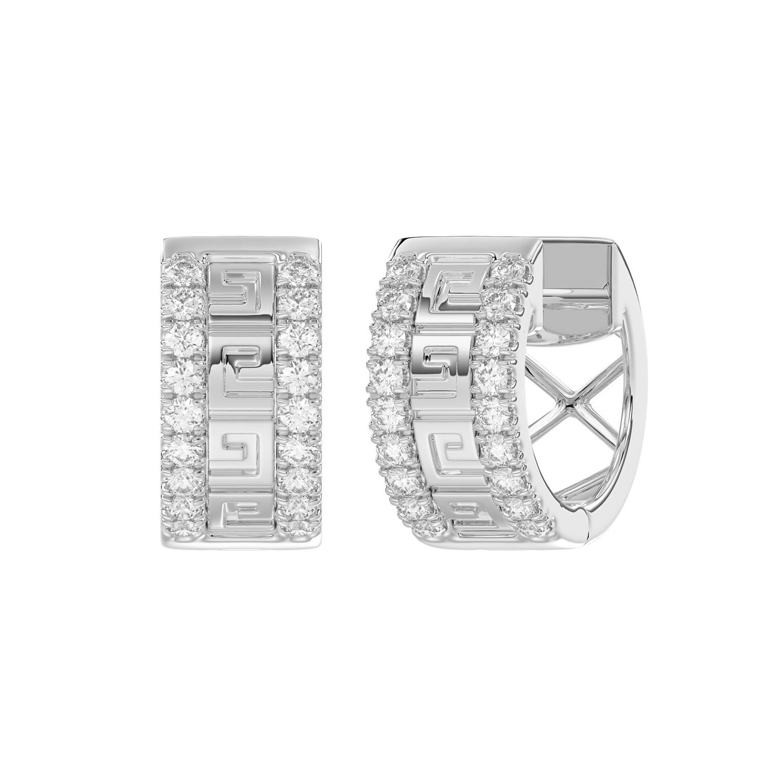0.25CT Round Diamond Hoop Earrings For Women In Sterling Silver Fashion Jewelry 1 0.25CT Round Diamond Hoop Earrings For Women In Sterling Silver Fashion Jewelry - Image 1