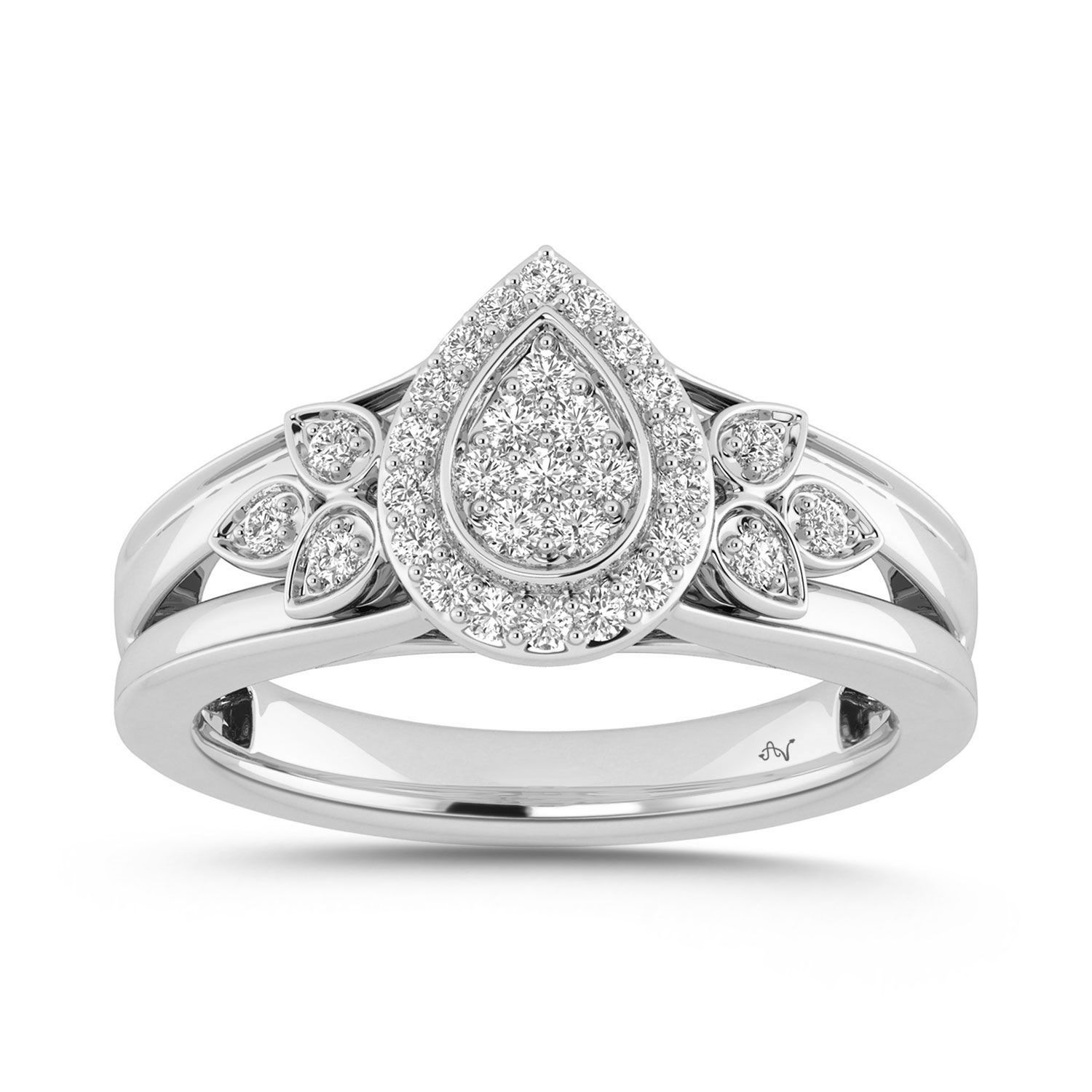 Sterling Silver Ladies 0.33CT Round Diamond Engagement Fashion Ring Elegant Bridal Jewelry 1 Sterling Silver Ladies 0.33CT Round Diamond Engagement Fashion Ring Elegant Bridal Jewelry - Image 1