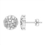 Sterling Silver Ladies 0.15CT Round Diamond Fashion Earrings Elegant Fine Jewelry